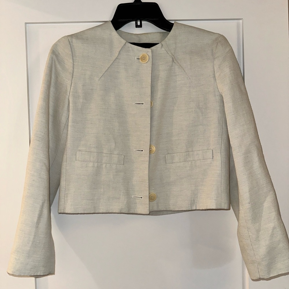 Zara cropped cotton/linen jacket